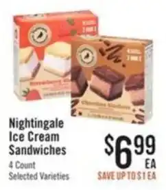 Haggen Food Nightingale Ice Cream Sandwiches offer