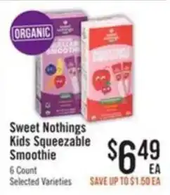 Haggen Food Sweet Nothings Kids Squeezable Smoothie offer