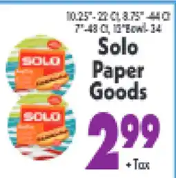 Marino's Supermarket Solo Paper Goods offer