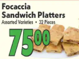 Marino's Supermarket Focaccia Sandwich Platters offer