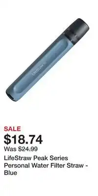 Cabela's LifeStraw Peak Series Personal Water Filter Straw - Blue offer