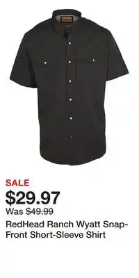 Cabela's RedHead Ranch Wyatt Snap-Front Short-Sleeve Shirt offer