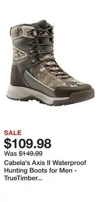 Cabela's Cabela's Axis II Waterproof Hunting Boots for Men - TrueTimber Strata - 8M offer