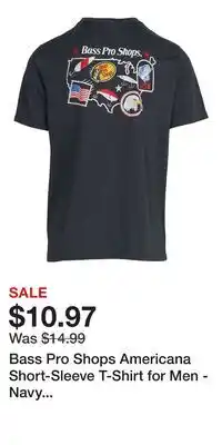 Cabela's Bass Pro Shops Americana Short-Sleeve T-Shirt for Men - Navy Heather - M offer