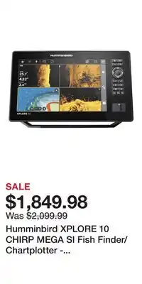 Cabela's Humminbird XPLORE 10 CHIRP MEGA SI Fish Finder/Chartplotter - Control Head Only offer