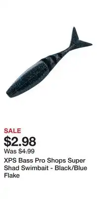 Cabela's XPS Bass Pro Shops Super Shad Swimbait - Black/Blue Flake offer