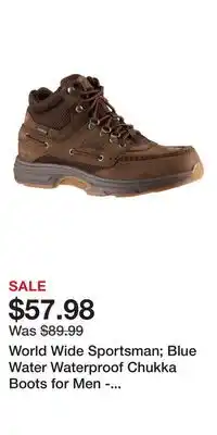 Cabela's World Wide Sportsman Blue Water Waterproof Chukka Boots for Men - Dark Brown - 8 M offer