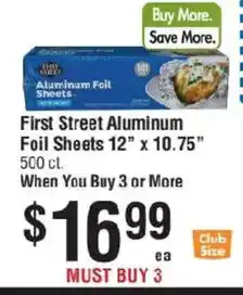 Smart & Final First Street Aluminum Foil Sheets offer