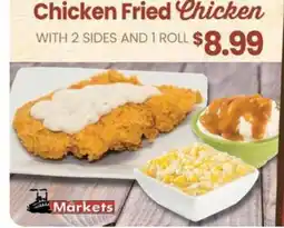 The Markets Chicken Fried with 2 sides and 1 roll offer