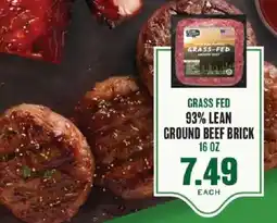 Lowes Foods Grass fed 93% lean ground beef brick offer