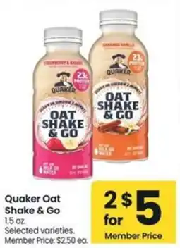 Safeway Quaker Oat Shake & Go offer