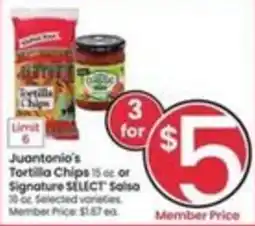 Safeway Juanantonio's Tortilla Chips or Signature SELECT Salsa offer