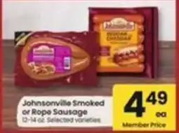 Safeway Johnsonville Smoked or Rope Sausage offer