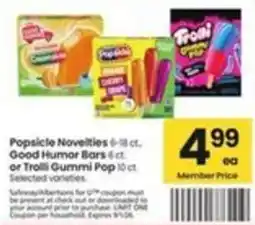 Safeway Popsicle Novelties offer