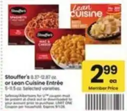 Safeway Stouffer's or Lean Cuisine Entrée offer