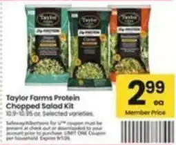 Safeway Taylor Farms Protein Chopped Salad Kit offer