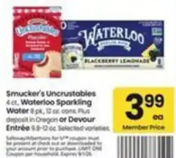 Safeway Smucker's Uncrustables offer