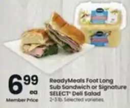 Safeway ReadyMeals Foot Long Sub Sandwich or Signature Select Deli Salad offer