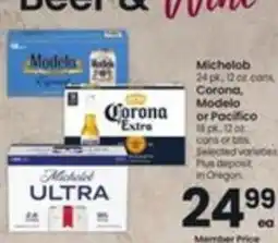 Safeway Michelob Ultra, Corona Extra, Modelo or Pacifico offer