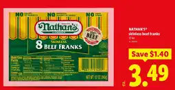 Lidl Nathan's skinless beef franks offer