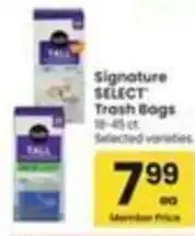 Safeway Signature Select Trash Bags offer