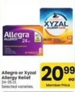 Safeway Allegra or Xyzal Allergy Relief offer