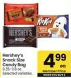 Safeway Hershey's Snack Size Candy Bag offer