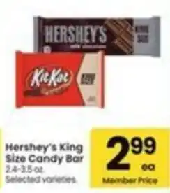 Safeway Hershey's King Size Candy Bar offer