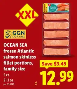 Lidl Ocean Sea frozen Atlantic salmon skinless fillet portions offer