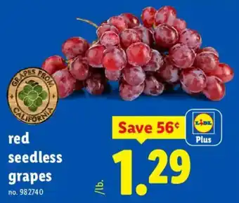 Lidl Lidl Plus red seedless grapes offer