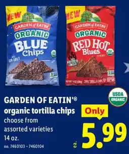 Lidl Garden of eatin' organic tortilla chips offer