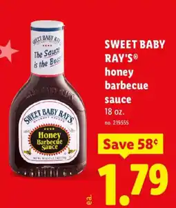 Lidl Sweet Baby Ray's honey barbecue sauce offer