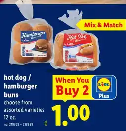 Lidl Lidl hot dog / hamburger buns offer