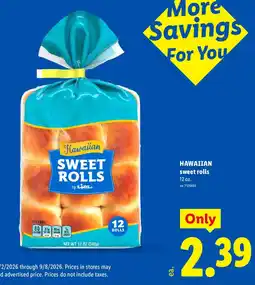 Lidl Hawaiian sweet rolls offer