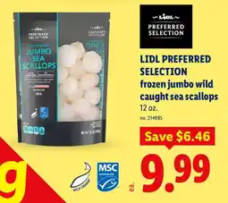 Lidl Lidl preferred selection frozen jumbo wild caught sea scallops offer