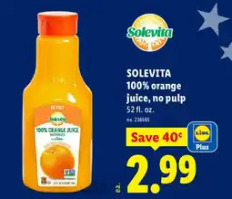 Lidl Solevita 100% orange juice offer
