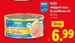 Lidl Nixe skipjack tuna in sunflower oil offer