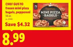 Lidl Chef gusto frozen mini pizza bagels, pepperoni offer