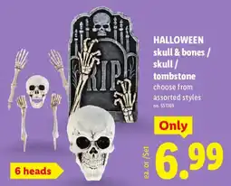Lidl Halloween skull & bones / skull / tombstone offer