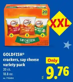 Lidl Goldfish crackers, say cheese variety pack offer