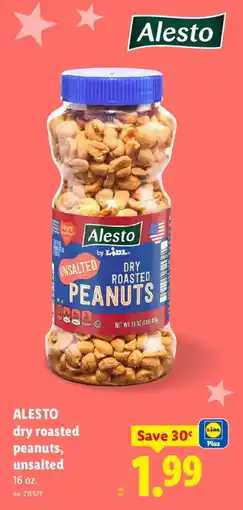 Lidl Alesto dry roasted peanuts, unsalted offer