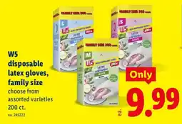 Lidl W5 disposable latex gloves, family size offer