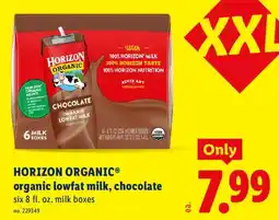 Lidl Horizon organic lowfat milk, chocolate offer