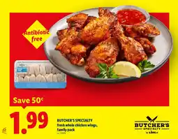 Lidl Butcher's Specialty fresh whole chicken wings, family pack offer