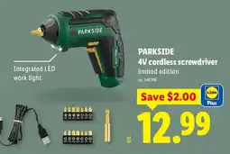 Lidl Parkside 4v cordless screwdriver offer