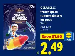 Lidl Gelatelli frozen space runners dessert ice pops offer