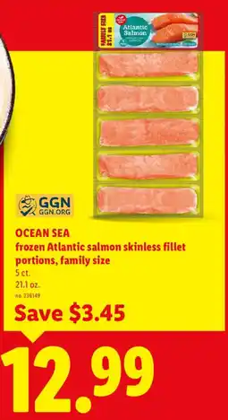 Lidl Ocean Sea frozen Atlantic salmon skinless fillet portions, family size offer