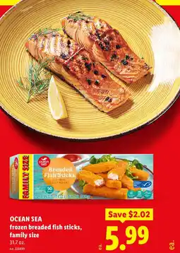 Lidl Ocean sea frozen breaded fish sticks, family size offer