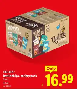 Lidl Uglies kettle chips, variety pack offer