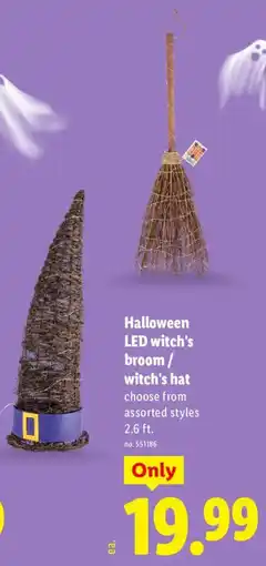 Lidl Halloween LED witch's broom / witch's hat offer